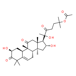 ChemSpider 2D Image | (2S,4R,9beta,16alpha)-2,16,20-Trihydroxy-9,10,14-trimethyl-1,11,22-trioxo-4,9-cyclo-9,10-secocholest-5-en-25-yl acetate | C32H48O8