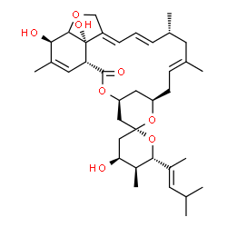 ChemSpider 2D Image | (1'R,2R,4S,4'S,5S,6S,8'R,10'E,13'R,14'E,16'E,21'R,24'S)-4,21',24'-Trihydroxy-5,11',13',22'-tetramethyl-6-[(2E)-4-methyl-2-penten-2-yl]-3,4,5,6-tetrahydro-2'H-spiro[pyran-2,6'-[3,7,19]trioxatetracyclo[
15.6.1.1~4,8~.0~20,24~]pentacosa[10,14,16,22]tetraen]-2'-one | C36H52O8