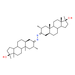 ChemSpider 2D Image | (2alpha,3E,5alpha,8xi,9xi,10xi,13xi,14xi,17beta,2'alpha,3'E,5'alpha,8'xi,9'xi,14'xi,17'beta)-3,3'-[(1E,2E)-1,2-Hydrazinediylidene]bis(2,17-dimethylandrostan-17-ol) | C42H68N2O2