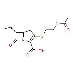 ChemSpider 2D Image | (6R)-3-[(2-Acetamidoethyl)sulfanyl]-6-ethyl-7-oxo-1-azabicyclo[3.2.0]hept-2-ene-2-carboxylic acid | C13H18N2O4S