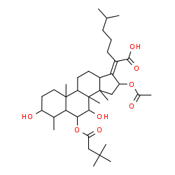 ChemSpider 2D Image | (17Z)-16-Acetoxy-6-[(3,3-dimethylbutanoyl)oxy]-3,7-dihydroxy-4,8,14-trimethyl-18-norcholest-17-en-21-oic acid | C37H60O8