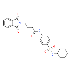 ChemSpider 2D Image | N-[4-(Cyclohexylsulfamoyl)phenyl]-4-(1,3-dioxo-1,3-dihydro-2H-isoindol-2-yl)butanamide | C24H27N3O5S