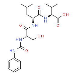 ChemSpider 2D Image | N-(Phenylcarbamoyl)-L-seryl-L-leucyl-L-valine | C21H32N4O6