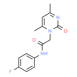 ChemSpider 2D Image | 2-(4,6-Dimethyl-2-oxo-1(2H)-pyrimidinyl)-N-(4-fluorophenyl)acetamide | C14H14FN3O2