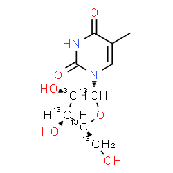 ChemSpider 2D Image | [1',2',3',4',5'-13C5]RIBOTHYMIDINE | C513C5H14N2O6