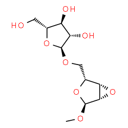 ChemSpider 2D Image | Methyl 2,3-anhydro-5-O-alpha-D-arabinofuranosyl-alpha-D-lyxofuranoside | C11H18O8