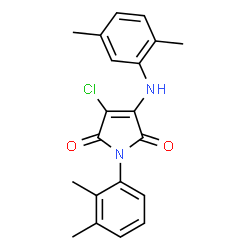 ChemSpider 2D Image | 3-Chloro-1-(2,3-dimethylphenyl)-4-[(2,5-dimethylphenyl)amino]-1H-pyrrole-2,5-dione | C20H19ClN2O2