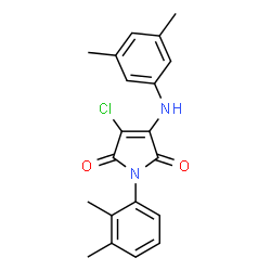 ChemSpider 2D Image | 3-Chloro-1-(2,3-dimethylphenyl)-4-[(3,5-dimethylphenyl)amino]-1H-pyrrole-2,5-dione | C20H19ClN2O2