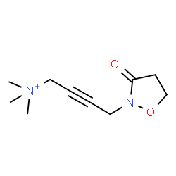 ChemSpider 2D Image | N,N,N-Trimethyl-4-(3-oxo-1,2-oxazolidin-2-yl)-2-butyn-1-aminium | C10H17N2O2