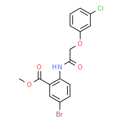 ChemSpider 2D Image | Methyl 5-bromo-2-{[(3-chlorophenoxy)acetyl]amino}benzoate | C16H13BrClNO4