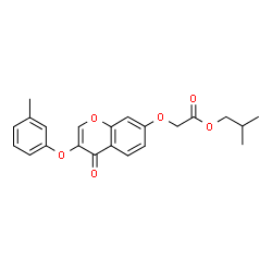 ChemSpider 2D Image | Isobutyl {[3-(3-methylphenoxy)-4-oxo-4H-chromen-7-yl]oxy}acetate | C22H22O6