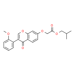 ChemSpider 2D Image | Isobutyl {[3-(2-methoxyphenyl)-4-oxo-4H-chromen-7-yl]oxy}acetate | C22H22O6