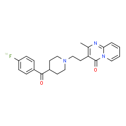 ChemSpider 2D Image | 3-(2-{4-[4-(~18~F)Fluorobenzoyl]-1-piperidinyl}ethyl)-2-methyl-4H-pyrido[1,2-a]pyrimidin-4-one | C23H2418FN3O2