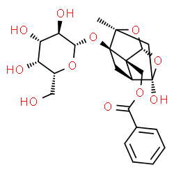 ChemSpider 2D Image | [(1R,2S,3R,5S,6R,8S)-3-(beta-D-Galactopyranosyloxy)-6-hydroxy-8-methyl-9,10-dioxatetracyclo[4.3.1.0~2,5~.0~3,8~]dec-2-yl]methyl benzoate | C23H28O11