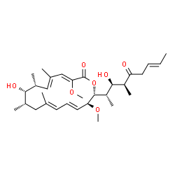 ChemSpider 2D Image | (3Z,5E,7R,8S,9S,11E,13E,15S,16R)-8-Hydroxy-16-[(2S,3R,4S,7E)-3-hydroxy-4-methyl-5-oxo-7-nonen-2-yl]-3,15-dimethoxy-5,7,9,11-tetramethyloxacyclohexadeca-3,5,11,13-tetraen-2-one | C31H48O7