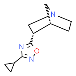 ChemSpider 2D Image | (3S,4R)-3-(3-Cyclopropyl-1,2,4-oxadiazol-5-yl)-1-azabicyclo[2.2.1]heptane | C11H15N3O