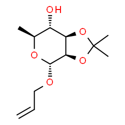 ChemSpider 2D Image | Allyl 6-deoxy-2,3-O-isopropylidene-alpha-L-mannopyranoside | C12H20O5