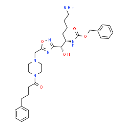 ChemSpider 2D Image | Benzyl [(1S,2S)-6-amino-1-hydroxy-1-(5-{[4-(4-phenylbutanoyl)-1-piperazinyl]methyl}-1,2,4-oxadiazol-3-yl)-2-hexanyl]carbamate | C31H42N6O5