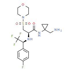 ChemSpider 2D Image | N-[1-(Aminomethyl)cyclopropyl]-3-(4-morpholinylsulfonyl)-N~2~-[(1S)-2,2,2-trifluoro-1-(4-fluorophenyl)ethyl]-L-alaninamide | C19H26F4N4O4S