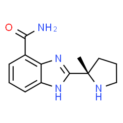 ChemSpider 2D Image | 2-[(2S)-2-Methyl-2-pyrrolidinyl]-1H-benzimidazole-4-carboxamide | C13H16N4O