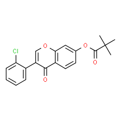 ChemSpider 2D Image | 3-(2-Chlorophenyl)-4-oxo-4H-chromen-7-yl pivalate | C20H17ClO4