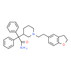 ChemSpider 2D Image | 2-(1-(2-(2,3-dihydro-1-benzofuran-5-yl)ethyl)piperidin-3-yl)-2,2-diphenylacetamide | C29H32N2O2