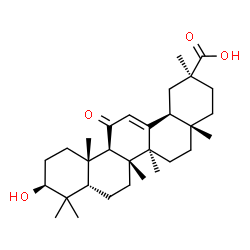 ChemSpider 2D Image | (3beta,5beta,18alpha)-3-Hydroxy-11-oxoolean-12-en-30-oic acid | C30H46O4