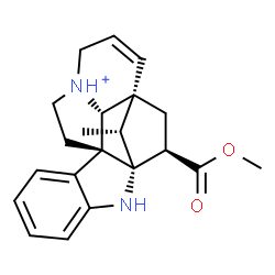 ChemSpider 2D Image | (3alpha,5alpha,12beta,19alpha,20R)-3-(Methoxycarbonyl)-6,7-didehydro-2,20-cycloaspidospermidin-9-ium | C21H25N2O2