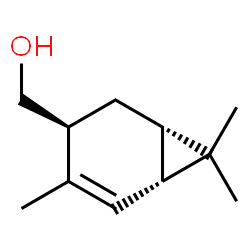 ChemSpider 2D Image | [(1S,3S,6R)-4,7,7-Trimethylbicyclo[4.1.0]hept-4-en-3-yl]methanol | C11H18O