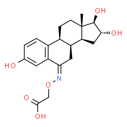 ChemSpider 2D Image | ({(Z)-[(6Z,8alpha,16alpha,17beta)-3,16,17-Trihydroxyestra-1,3,5(10)-trien-6-ylidene]amino}oxy)acetic acid | C20H25NO6