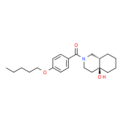 ChemSpider 2D Image | [(4aS,8aS)-4a-Hydroxyoctahydro-2(1H)-isoquinolinyl][4-(pentyloxy)phenyl]methanone | C21H31NO3