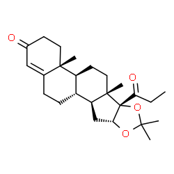 ChemSpider 2D Image | (4aR,4bS,6aS,6bS,9aR,10aS,10bR)-4a,6a,8,8-Tetramethyl-6b-propionyl-3,4,4a,4b,5,6,6a,6b,9a,10,10a,10b,11,12-tetradecahydro-2H-naphtho[2',1':4,5]indeno[1,2-d][1,3]dioxol-2-one | C25H36O4