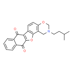 ChemSpider 2D Image | 2-(3-Methylbutyl)-2,3-dihydro-1H-naphtho[2',3':4,5]furo[2,3-f][1,3]benzoxazine-7,12-dione | C23H21NO4