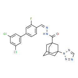 ChemSpider 2D Image | N'-[(Z)-(3',5'-Dichloro-3-fluoro-4-biphenylyl)methylene]-3-(2H-tetrazol-2-yl)-1-adamantanecarbohydrazide | C25H23Cl2FN6O