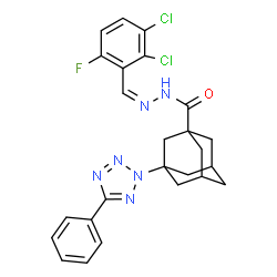ChemSpider 2D Image | N'-[(Z)-(2,3-Dichloro-6-fluorophenyl)methylene]-3-(5-phenyl-2H-tetrazol-2-yl)-1-adamantanecarbohydrazide | C25H23Cl2FN6O