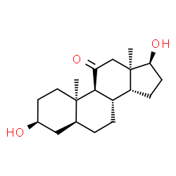 ChemSpider 2D Image | (3beta,5alpha,10alpha,13alpha,14beta,17beta)-3,17-Dihydroxyandrostan-11-one | C19H30O3