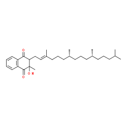 ChemSpider 2D Image | 2-Hydroxy-2-methyl-3-[(2E,7R,11R)-3,7,11,15-tetramethyl-2-hexadecen-1-yl]-2,3-dihydro-1,4-naphthalenedione | C31H48O3