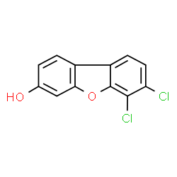 ChemSpider 2D Image | 6,7-Dichloro-3-dibenzofuranol | C12H6Cl2O2