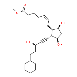 ChemSpider 2D Image | Methyl (5Z)-7-{(1R,2S,3R,5S)-2-[(3R)-5-cyclohexyl-3-hydroxy-1-pentyn-1-yl]-3,5-dihydroxycyclopentyl}-5-heptenoate | C24H38O5