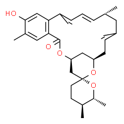 ChemSpider 2D Image | (1S,5'S,6'R,14R,19R,21R)-7-Hydroxy-5',6,6',10,14,16-hexamethyl-3',4',5',6'-tetrahydro-3H-spiro[2,20-dioxatricyclo[17.3.1.0~4,9~]tricosa-4,6,8,10,12,16-hexaene-21,2'-pyran]-3-one | C31H42O5