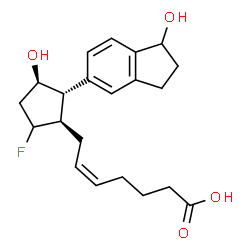 ChemSpider 2D Image | (5Z)-7-[(1R,2S,3R)-5-Fluoro-3-hydroxy-2-(1-hydroxy-2,3-dihydro-1H-inden-5-yl)cyclopentyl]-5-heptenoic acid | C21H27FO4