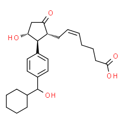 ChemSpider 2D Image | (5Z)-7-[(1R,2S,3R)-2-{4-[Cyclohexyl(hydroxy)methyl]phenyl}-3-hydroxy-5-oxocyclopentyl]-5-heptenoic acid | C25H34O5