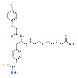 ChemSpider 2D Image | N-[2-(2-Carbamoylmethoxy-Ethoxy)-Ethyl]-2-[2-(4-Chloro-Phenylsulfanyl)-Acetylamino]-3-(4-Guanidino-Phenyl)-Propionamide | C24H31ClN6O5S