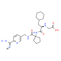 ChemSpider 2D Image | N-{(2R)-1-[(1-{[(6-Carbamimidoyl-3-pyridinyl)methyl]carbamoyl}cyclopentyl)amino]-3-cyclohexyl-1-oxo-2-propanyl}glycine | C24H36N6O4