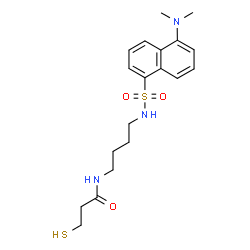 ChemSpider 2D Image | N-[4-({[5-(Dimethylamino)-1-naphthyl]sulfonyl}amino)butyl]-3-sulfanylpropanamide | C19H27N3O3S2