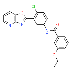 ChemSpider 2D Image | N-[4-Chloro-3-([1,3]oxazolo[4,5-b]pyridin-2-yl)phenyl]-3-ethoxybenzamide | C21H16ClN3O3