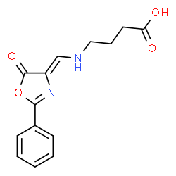 ChemSpider 2D Image | 4-{[(Z)-(5-Oxo-2-phenyl-1,3-oxazol-4(5H)-ylidene)methyl]amino}butanoic acid | C14H14N2O4