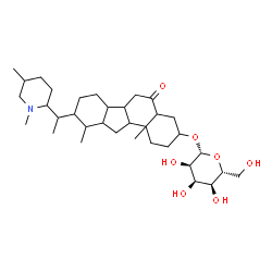 ChemSpider 2D Image | 28-Methyl-6-oxo-5,6,12,13-tetrahydroveratraman-3-yl beta-D-allopyranoside | C34H57NO7