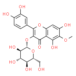 ChemSpider 2D Image | 2-(3,4-Dihydroxyphenyl)-5,7-dihydroxy-6-methoxy-4-oxo-4H-chromen-3-yl beta-D-glucopyranoside | C22H22O13