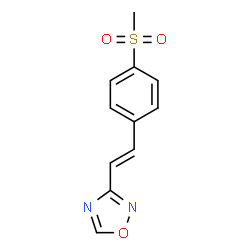 ChemSpider 2D Image | 3-{(E)-2-[4-(Methylsulfonyl)phenyl]vinyl}-1,2,4-oxadiazole | C11H10N2O3S